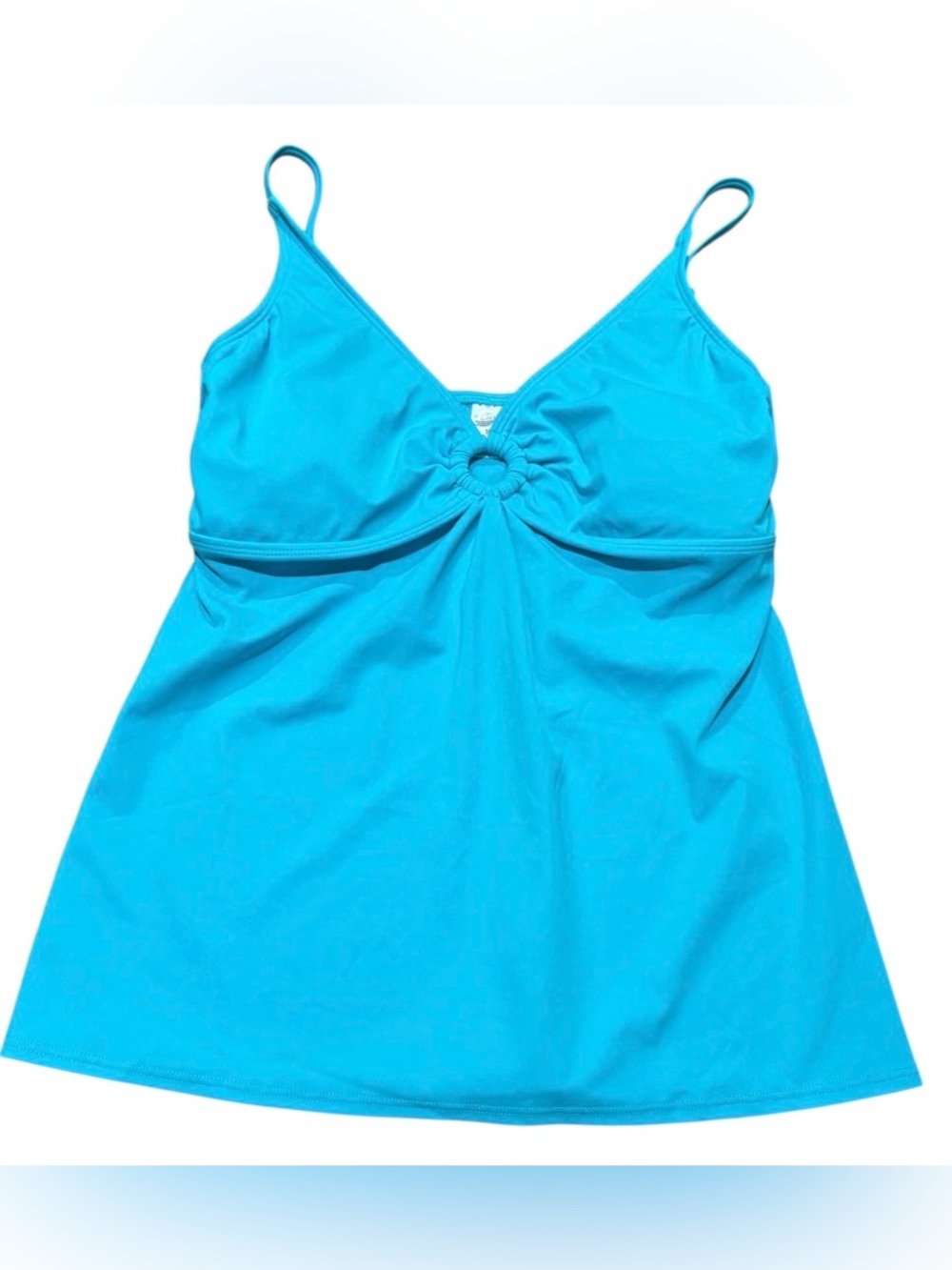 Venus Tankini Swimsuit Top Womens Size 12 Blue Turquoise Ring Front
